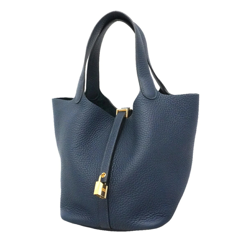 Hermes Picotin Lock MM handbag, Taurillon Clemence leather, Blue Tie, W stamp...